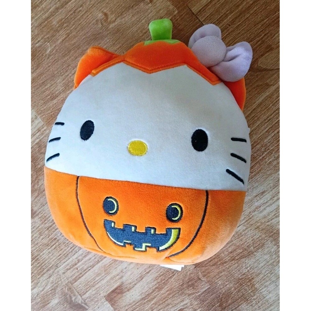 Squishmallows Hello Kitty Jack O Lantern Pumpkin Plush 8 Inch Kellytoy Sanrio